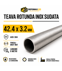 Teava rotunda inox sudata AISI 304, 42.4 x 3.2 mm, 6 metri